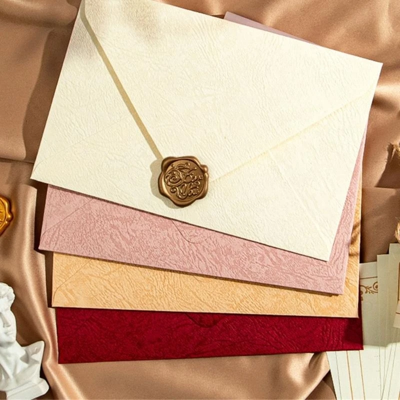 مجموعة القرطاسية الورقية كتابة عتيقة مع 6 خطاب ورقة ورقة 3 مظاريف 3 ملصق ختم الختم لحفل الزفاف عيد الحب