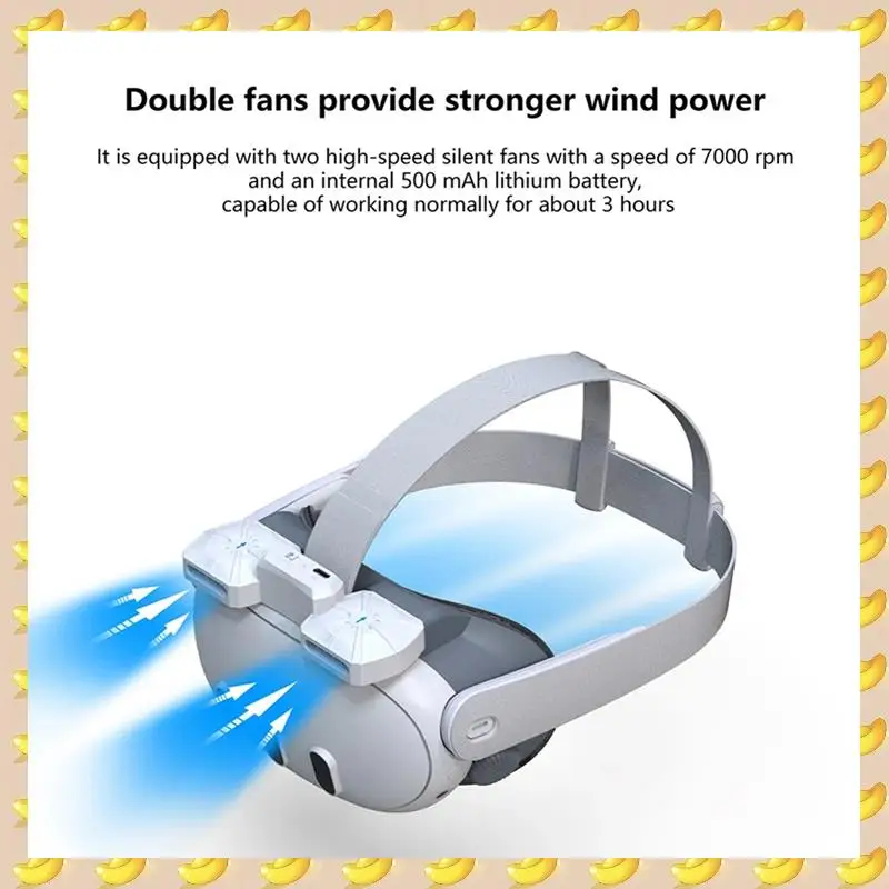 

For Meta Quest 3 Face Pad With Cooling Fan X3 Air Heat Dissipation Breathable Ventilation Face Cover For Quest 3 Parts