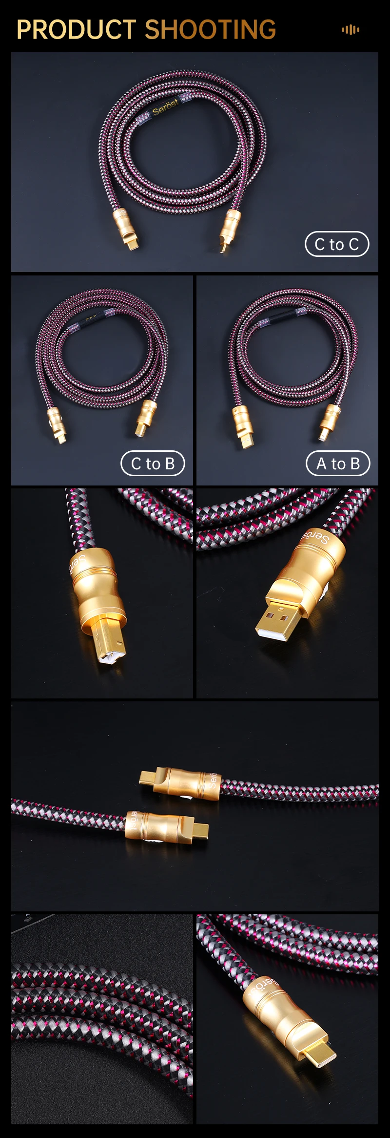 Serost HiFi Versilbertes Einkristall-Kupfer USB Digital Typ-C OTG Audiokabel für DAC DSP Mobiltelefon-Dekodierung Soundkarte – Detail 10