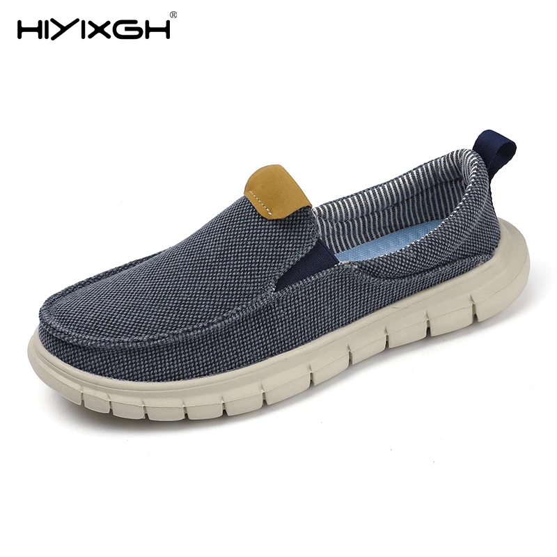 

Мужские парусиновые уличные повседневные лоферы в британском стиле, модные мягкие туфли без шнуровки на плоской подошве, простые удобные туфли ручной работы для вождения, дизайнерская обувь