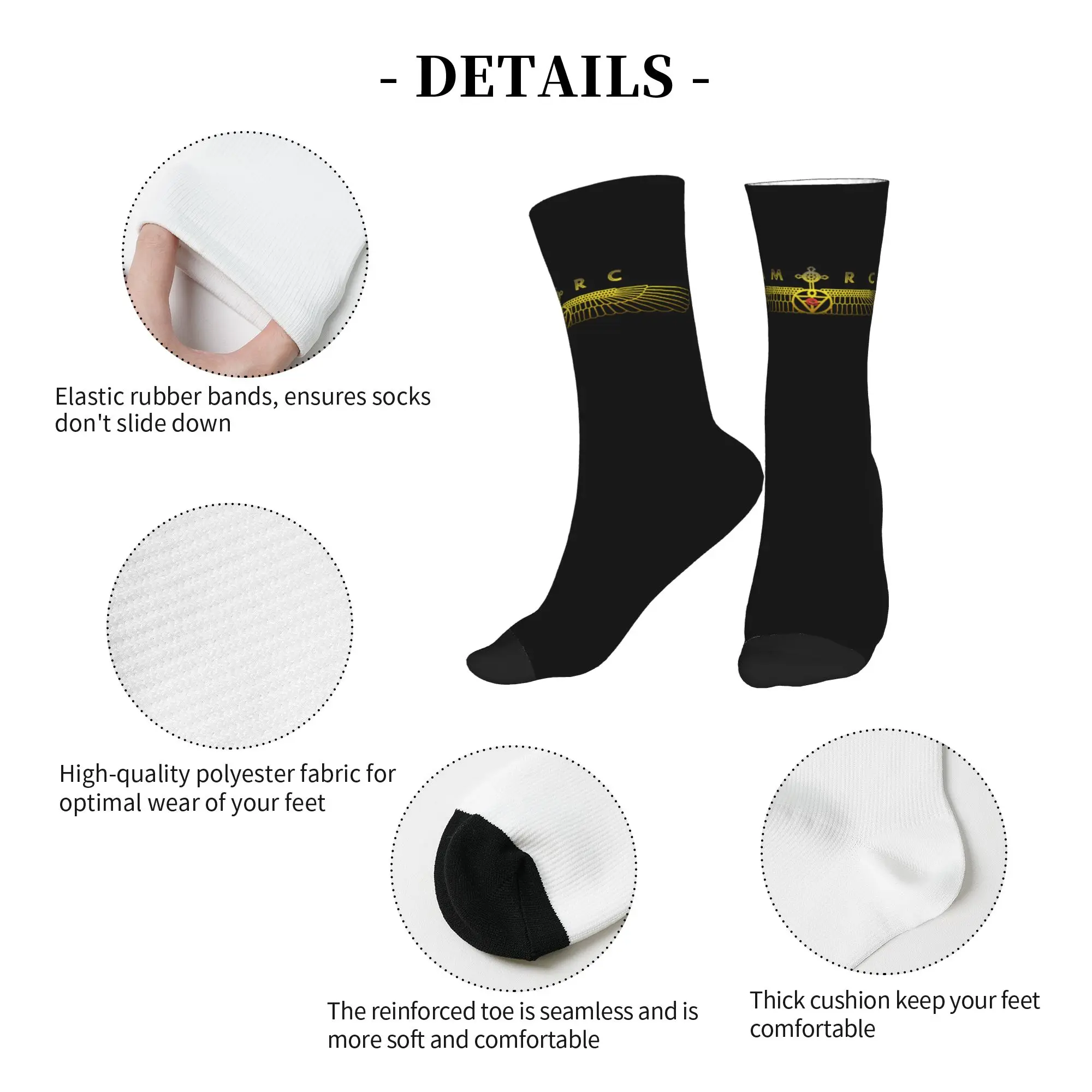Fun Mens AMORC Logo Dress Socks Unisex Warm Comfortable 3D Printing  Crew Socks view 5