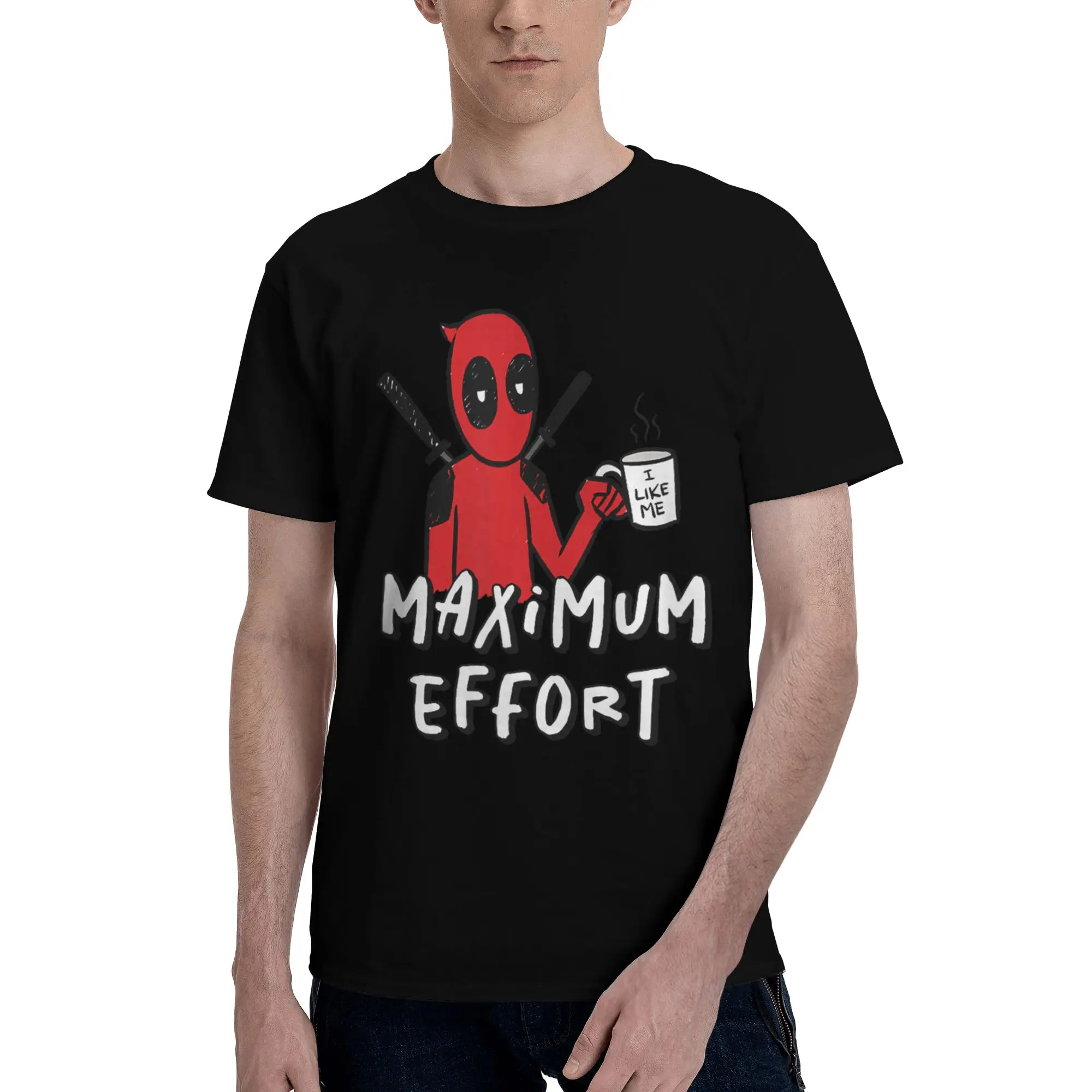 Deadpool Wolverine Maximum Effort Coffee - Camiseta increíble para hombre, camiseta de algodón de manga corta, fugees