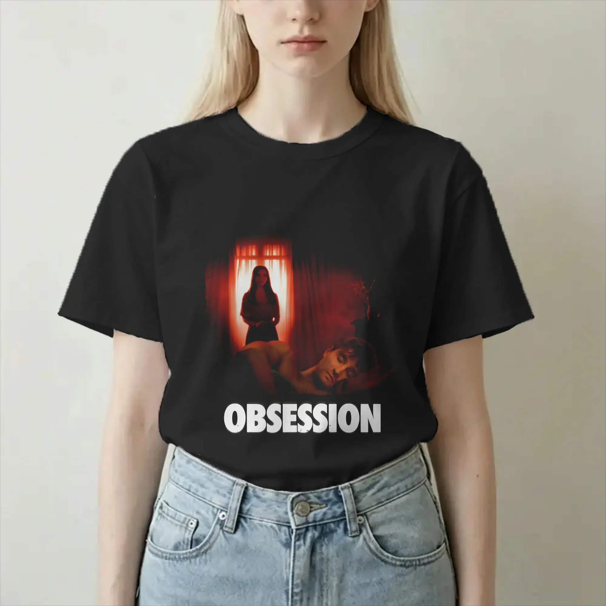 T-shirt Obsession pour hommes et femmes, film d'horreur, décontracté, en pur coton, col rond, manches courtes, grande taille