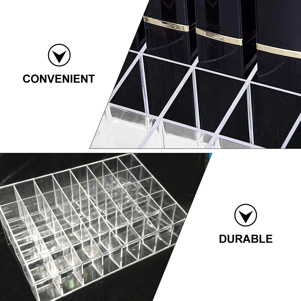  40 -Slot Grid Lipstick Stand Clear Nail Polish Rack Shelf Container Gloss Organizer 40-grid Cosmetic