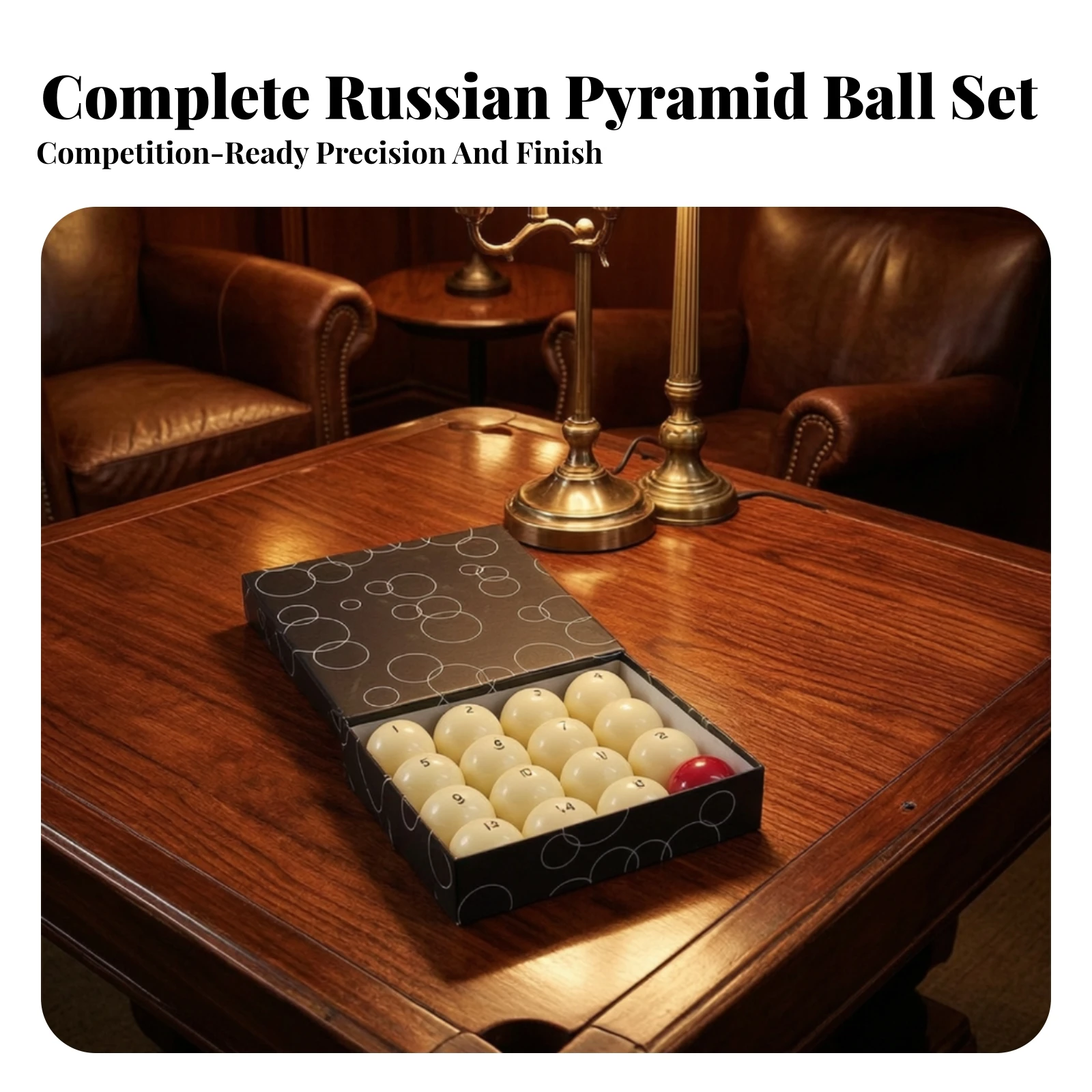 16 Pieces Russian Billiard Ball Set Smooth Game for Hobbyists, Practice Tables