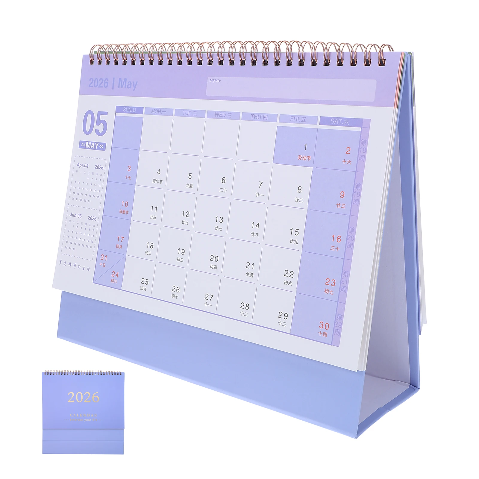

2026 Desk Calendar 12 Months Flip Planner Coil Binding Daily Table Paper Office