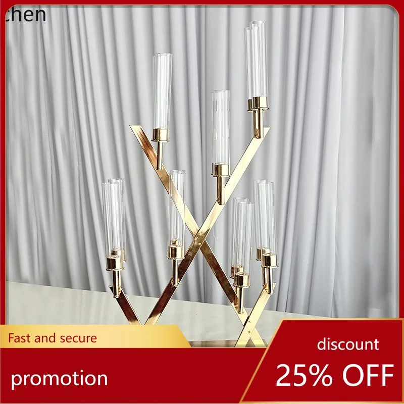 

YFY Romantic Candle Holder Decoration Hotel Dining Table Candle Holder European Iron Art Candlelight Dinner Props