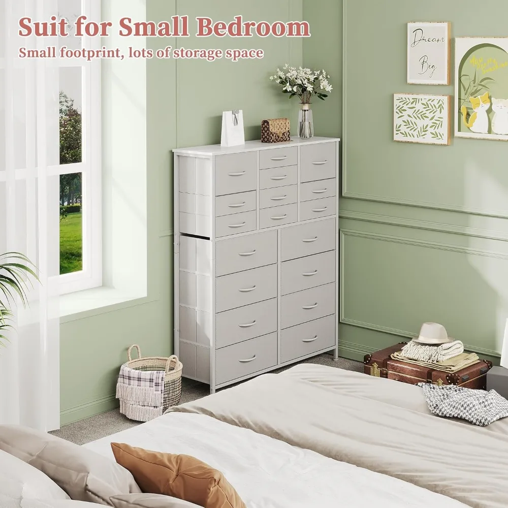 برج تخزين قماشي مكون من 18 درجًا لغرفة النوم، وخزانة تنظيم الصدر متعددة الأغراض