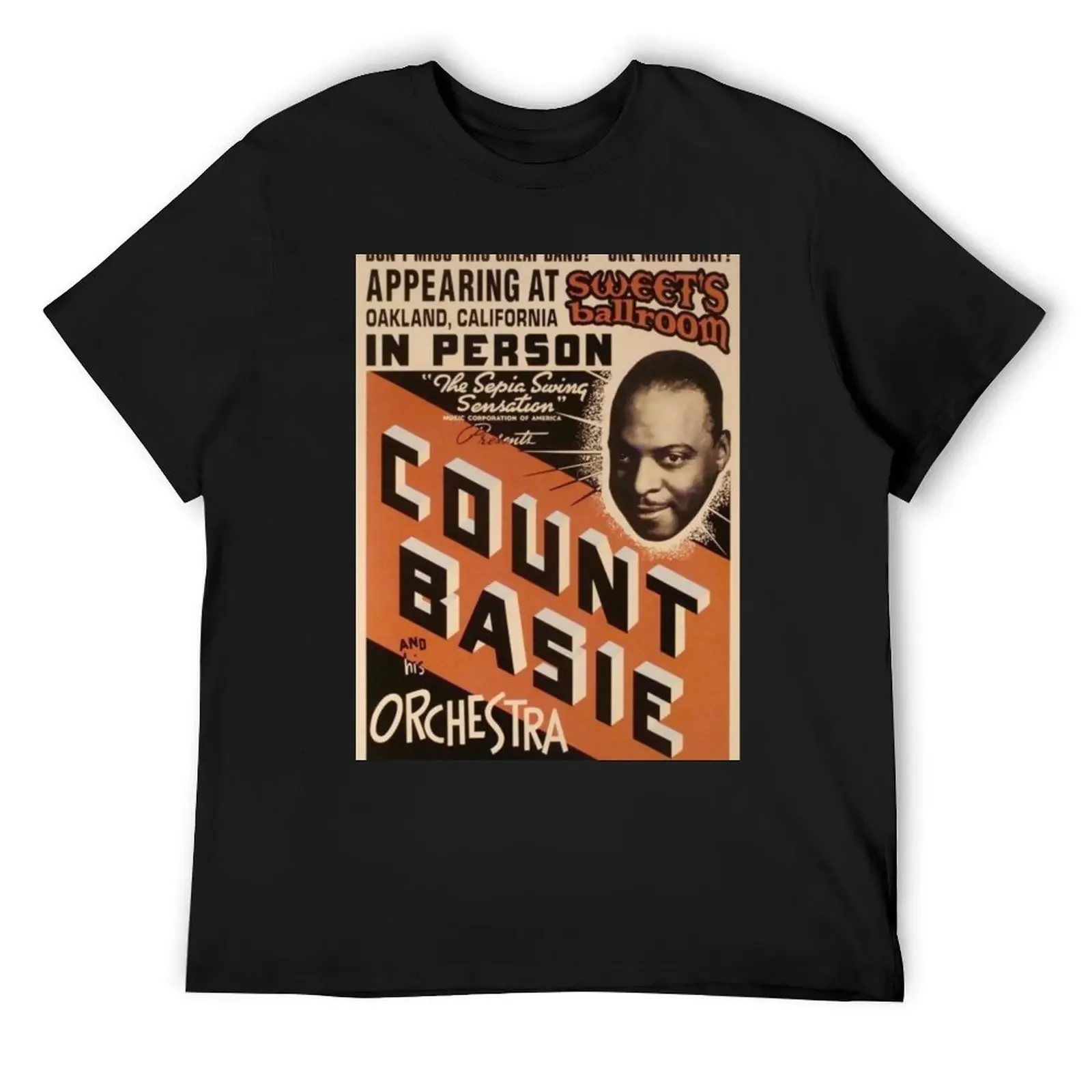 Count Basie T-Shirt graphics boys whites customizeds basketball graphic tees plus size men clothing