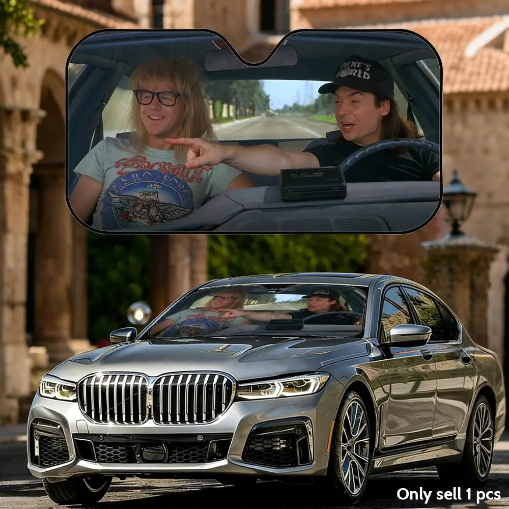 

Солнцезащитный козырек W-Wayne's World для лобового стекла автомобиля, защита от УФ-излучения, из алюминиевой фольги, отражающий, теплоизоляционный, складной чехол