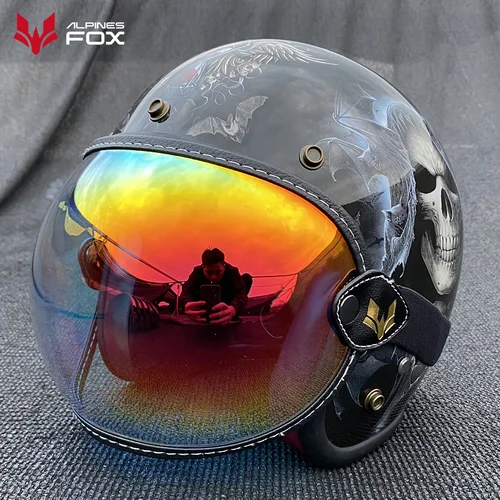 Universal cara abierta 3/4 casco visera lente burbuja motocicleta parabrisas Capacete lente a prueba de viento Vintage casco de motocicleta gafas