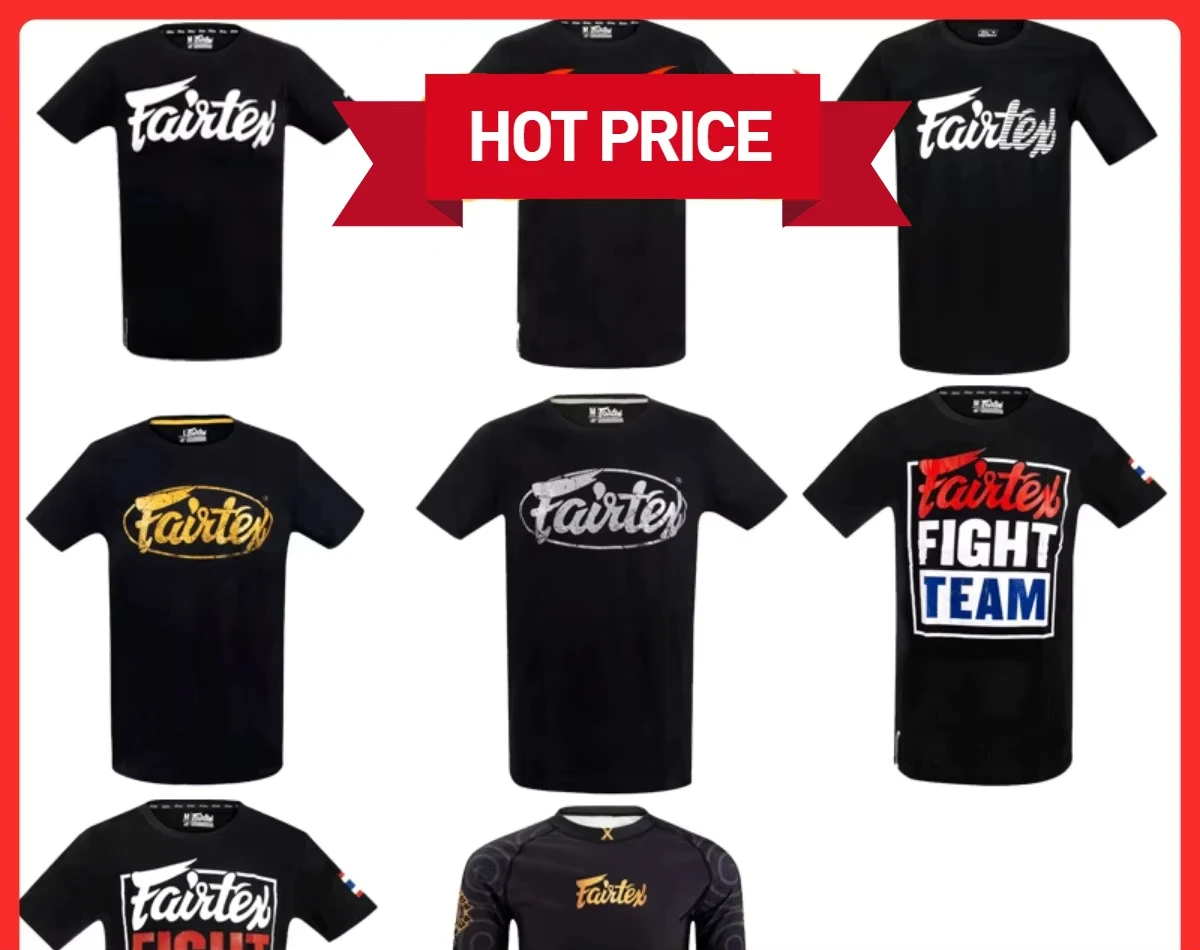 

Новая Fairtex Муай Тай Бокс Бой Повседневная дышащая мужская и женская одежда с короткими рукавами Спортивная футболка с круглым вырезом