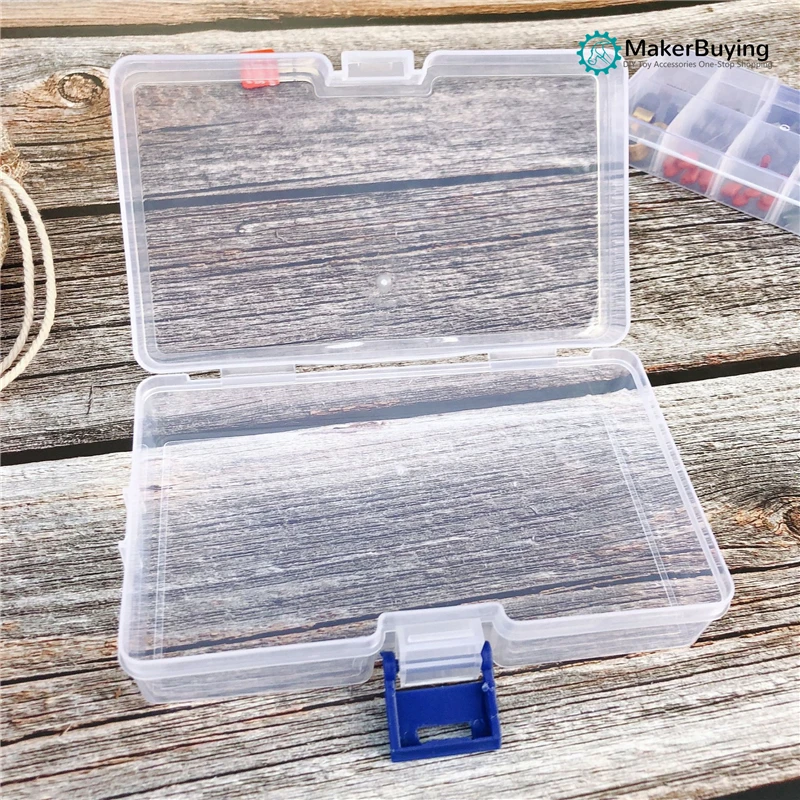 Transparent rectangular plastic lock empty box sample box zero accessories packaging box tool storage box