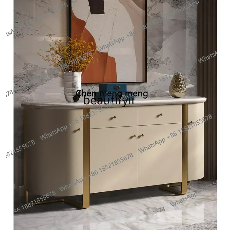 

Light Luxury Sideboard Shoe Cabinet Italian Post-Modern Marble Restaurant Bedroom Storage Organizer Entrance Cabinet
