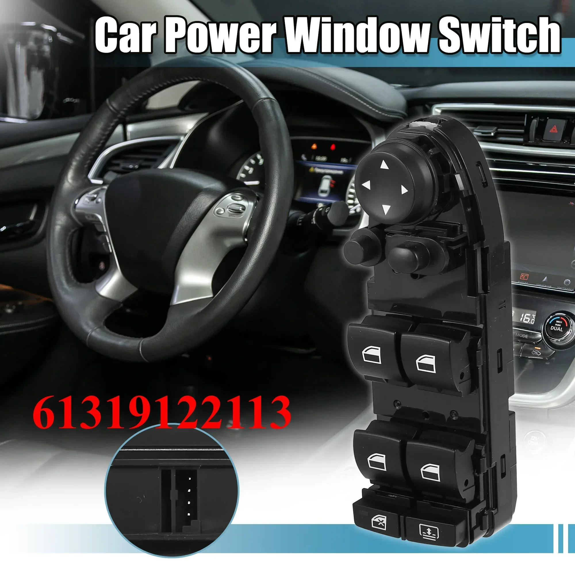 

Car Window Switch 61319122113 for BMW M5 525/528/530/535/545/550i/xi GT 2003-2010 Front Left Driver Side Accessories