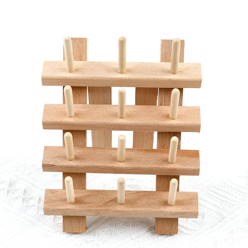 

Foldable Wooden Thread Holder 30/80/120 Spools Sewing Embroidery Thread Rack Organizer Wall Hanging Cones Stand Shelf Tool