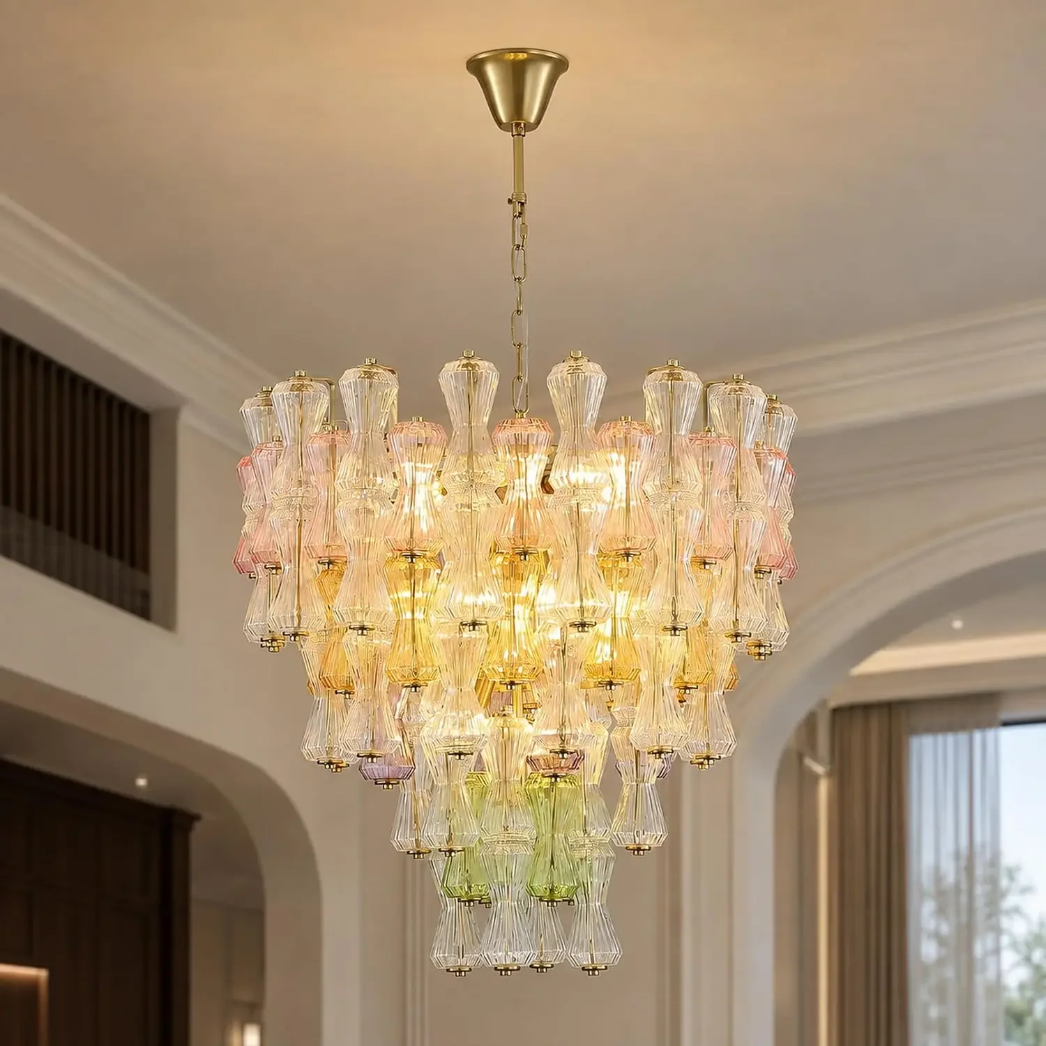 Murano Hourglass Glass Chandelier for Living Room Bedroom Restaurant Modern Italian Glass Chandelier Indoor Lighting Fixture
