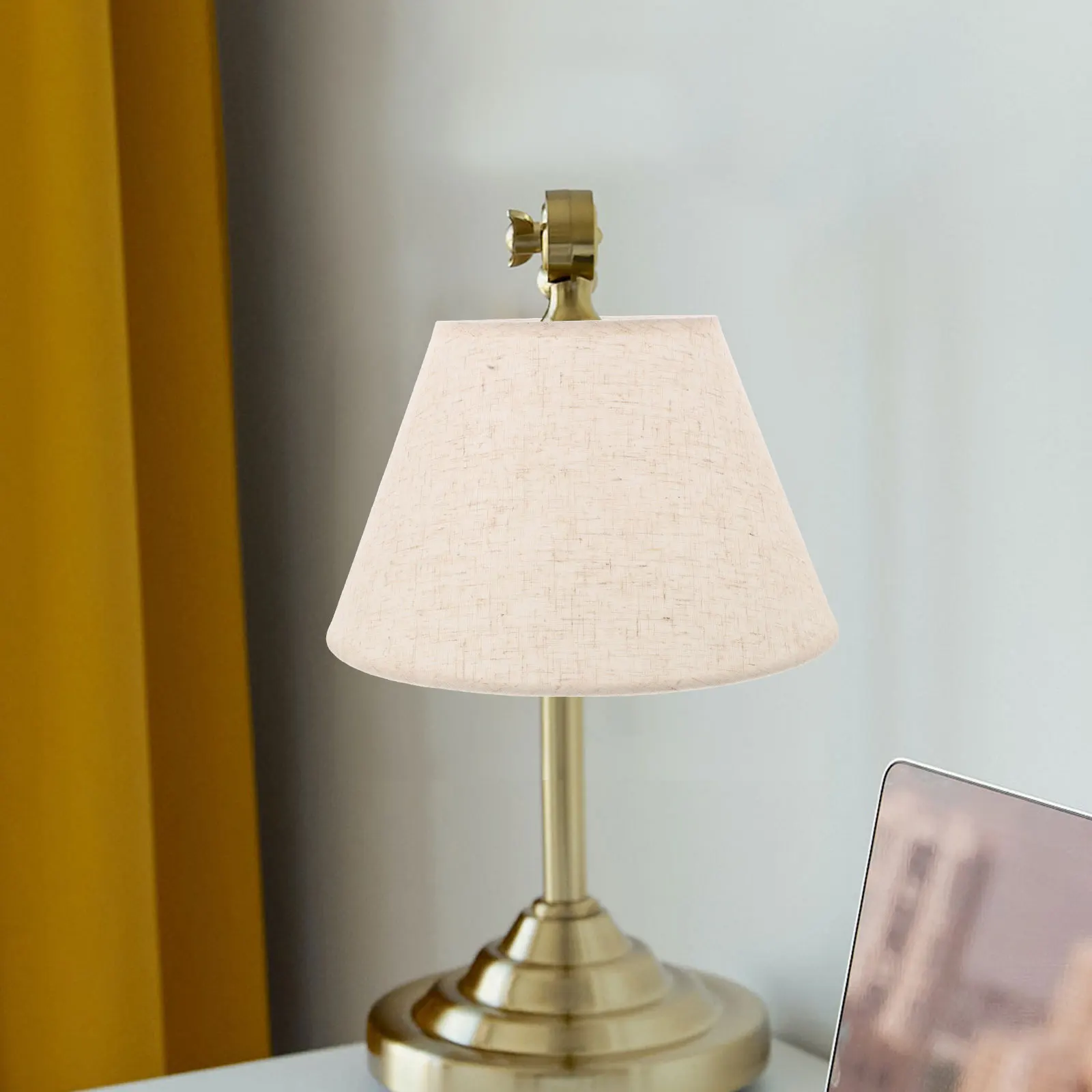 

Linen Lamp Shade Chandelier Cover Pendant Light Shades Fabric Retro Decor Replacement Lampshade for Desk Bedroom Living Room