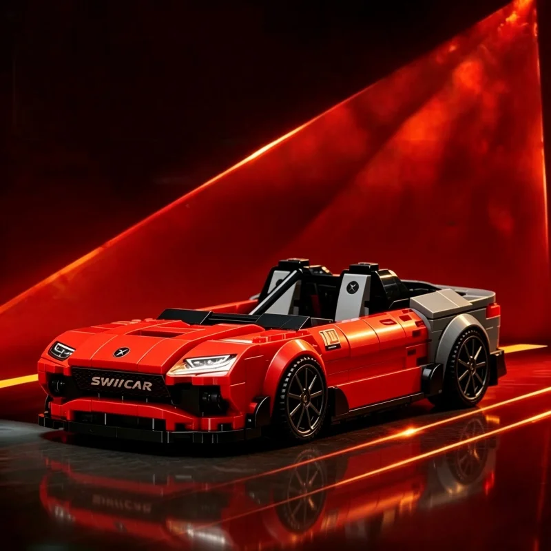

Simulated Convertible Sports Car Building Block Model Adult Stress Relief Assembly Toy Desktop Collectible Ornament