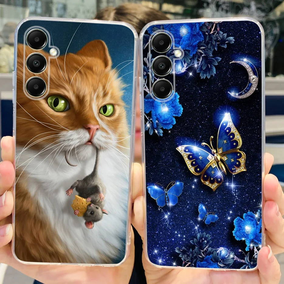 For Samsung Galaxy A05s Case SM-A057F Cute Cat Cartoon Cover Clear Silicone Phone Case For Samsung A05s A 05s Soft Fundas Bumper