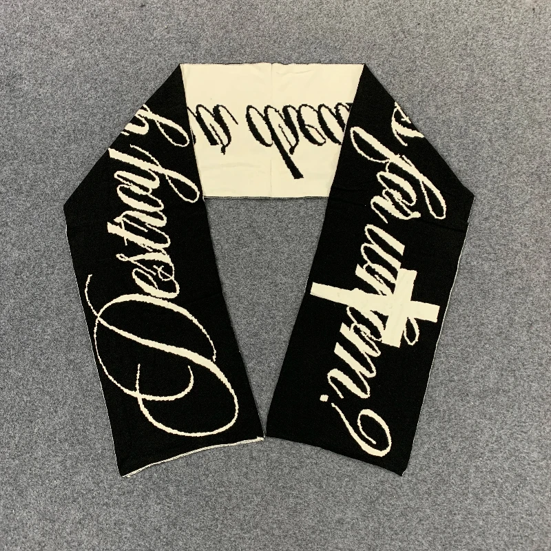 

Европейско-американский шарф в стиле Y2K, осенне-зимний, с жаккардовым узором, двусторонний, теплый, универсальный, модный