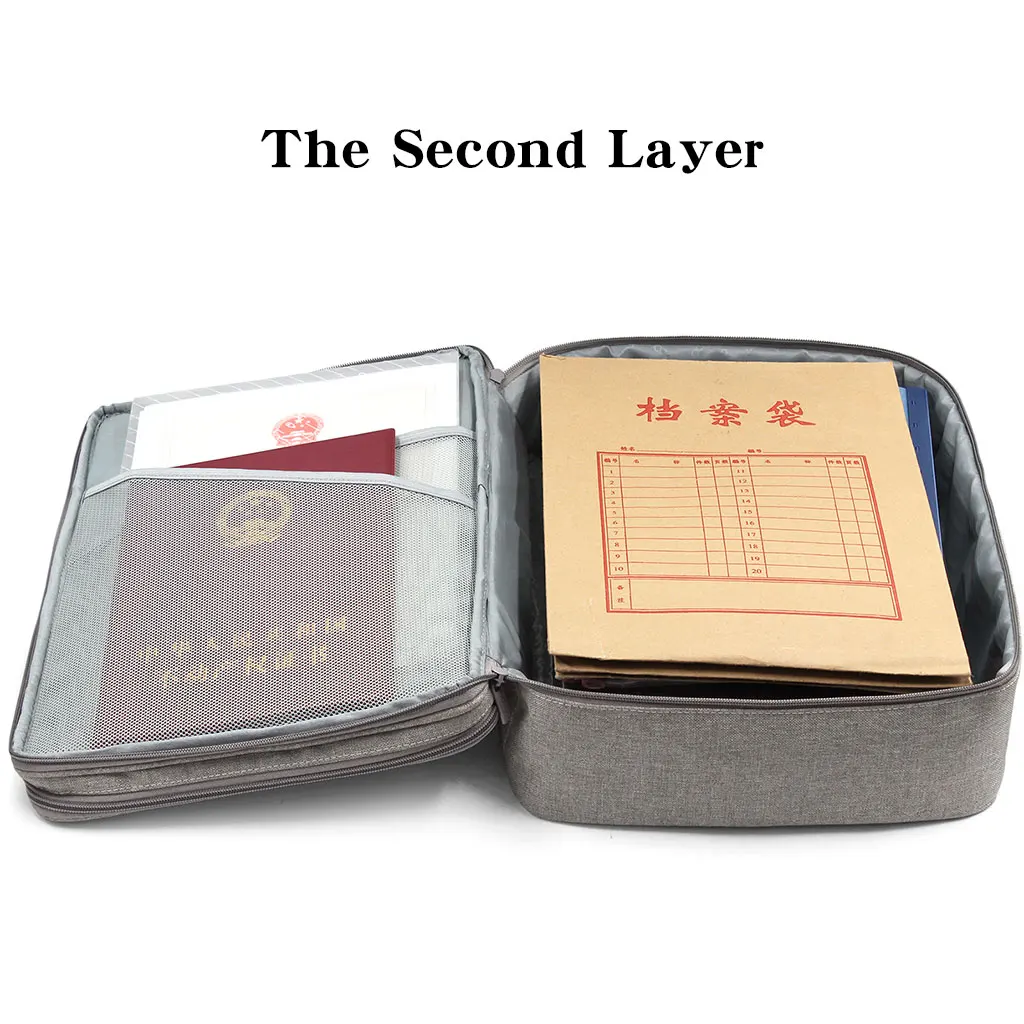 Important Document Organizer Certificates Passport  File A4 Paper Contract Bank Card ID USB Storage Bag for Home School Office