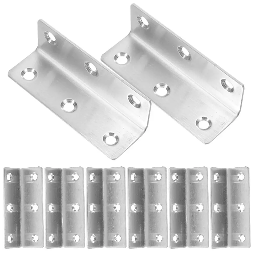 8Pcs Corner Brace Stainless Steel Heavy Duty Angle Brackets Furniture Fixing L Shaped Braces Wood Cabinet Corner Braces