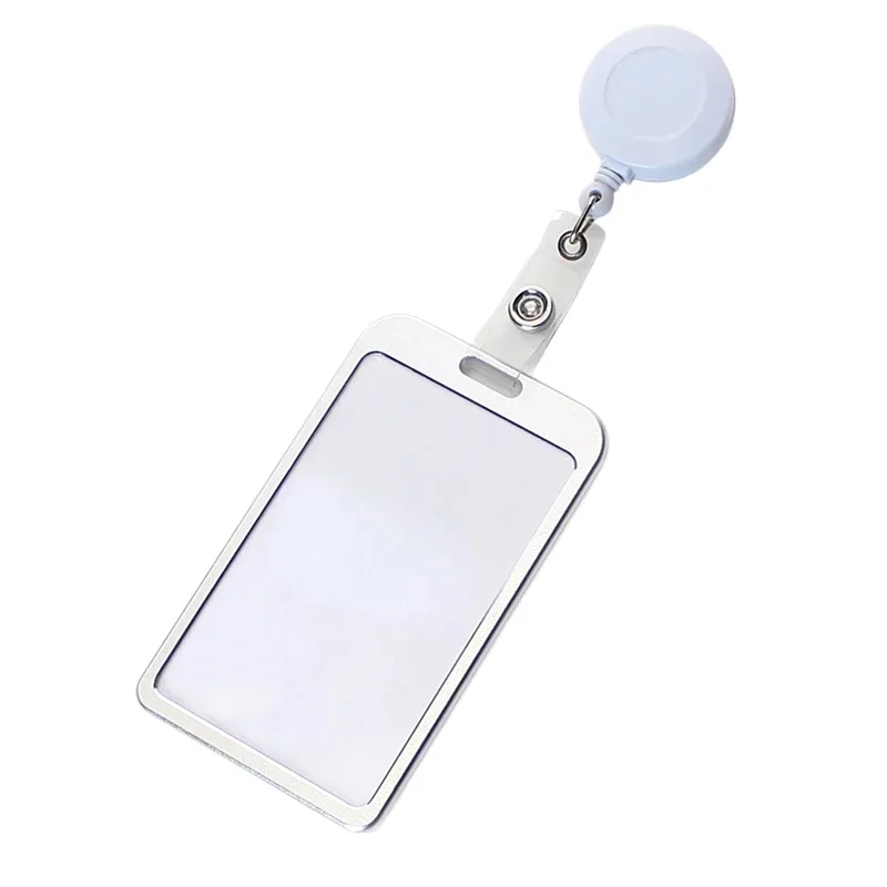 Metal ID Card Holder ID Badge Holder Lanyard Business Exhibition Identificate Shell Strap Office School Entrance Case Badge Clip