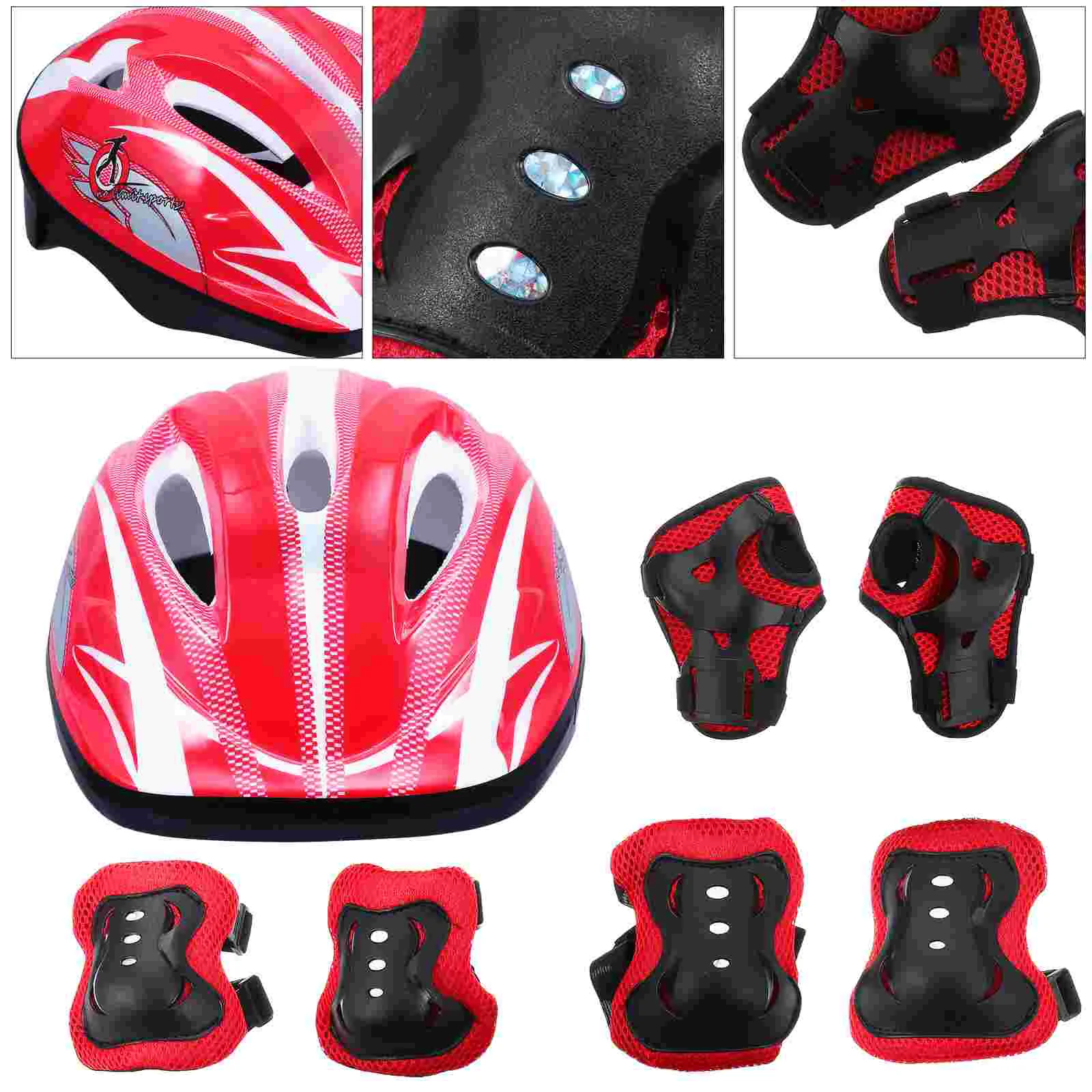 

Knee Pads Skating Skateboard Protector Helmets for Adults Outdoor Protective Equipment Red Elbow Guard Child