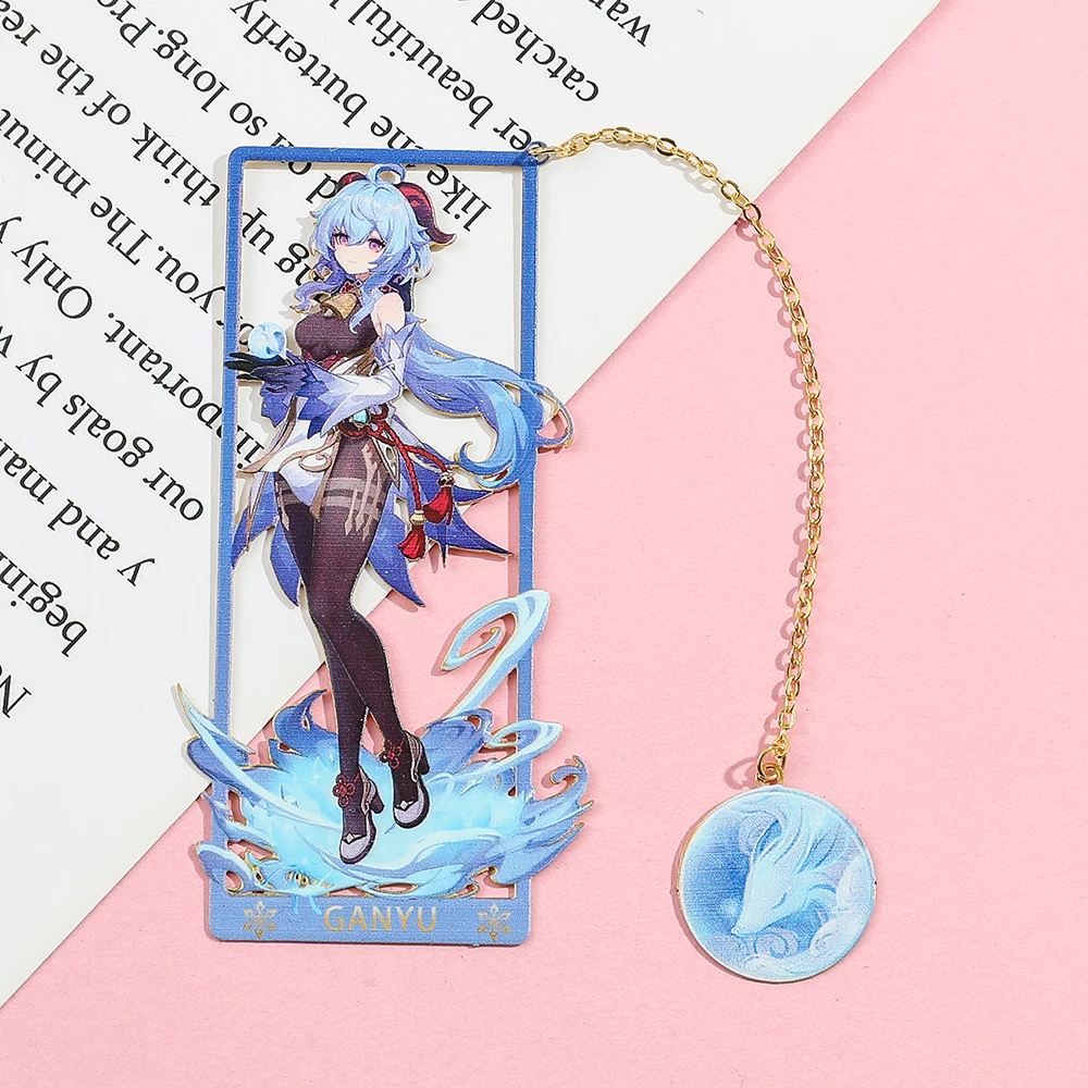 New Genshin Impact Character Series Anime Book Mark Metal Bookmark Gift for Book lover Fan Friend School Supplies Reading Marker