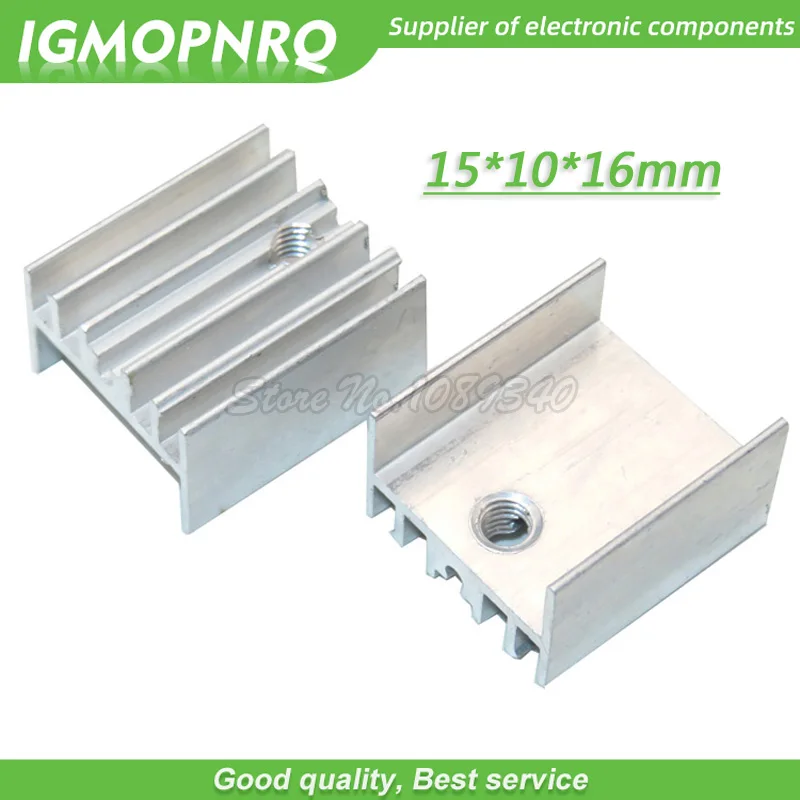 10pcs white Aluminum Heatsink Radiator 15*10*16mm Transistor TO-220 For TO220 Transistors IGMOPNRQ