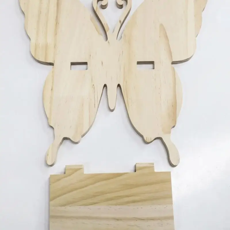 Schmetterlings-Wandregal, schwebendes Wandregal mit Acrylspiegel für Küche, Wohnzimmer, Wandregale aus Holz, B03E – Detail 4
