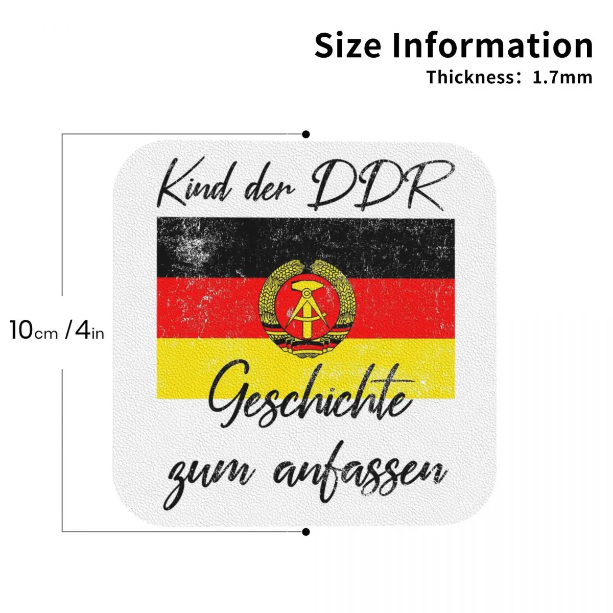 Child Of The GDR Wallfall November 9, 1989 Coasters Leather Placemats Non-slip Insulation Coffee Mats For Pads Set of 4