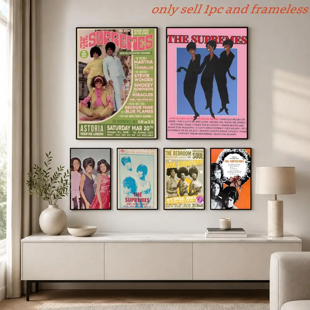 Famous Music Band T-The Supremes Poster Aesthetic Painting Wall Art Poster Home Bedroom Living Room Decor
