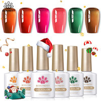 BORN PRETTY Jelly Gel Nail Polish Christmas Fall Winter Crystal Transparent Sheer Clear Gel Polish Red Coral Orange Green Color