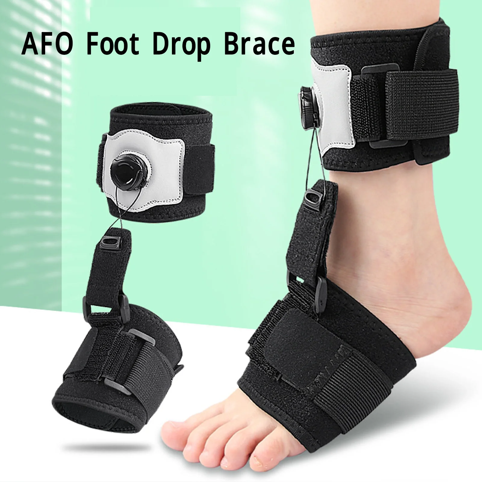 AFO Foot Drop Brace Adjustable Day Night Ankle Support Drop Foot Orthosis Brace Support for Walking with Shoes