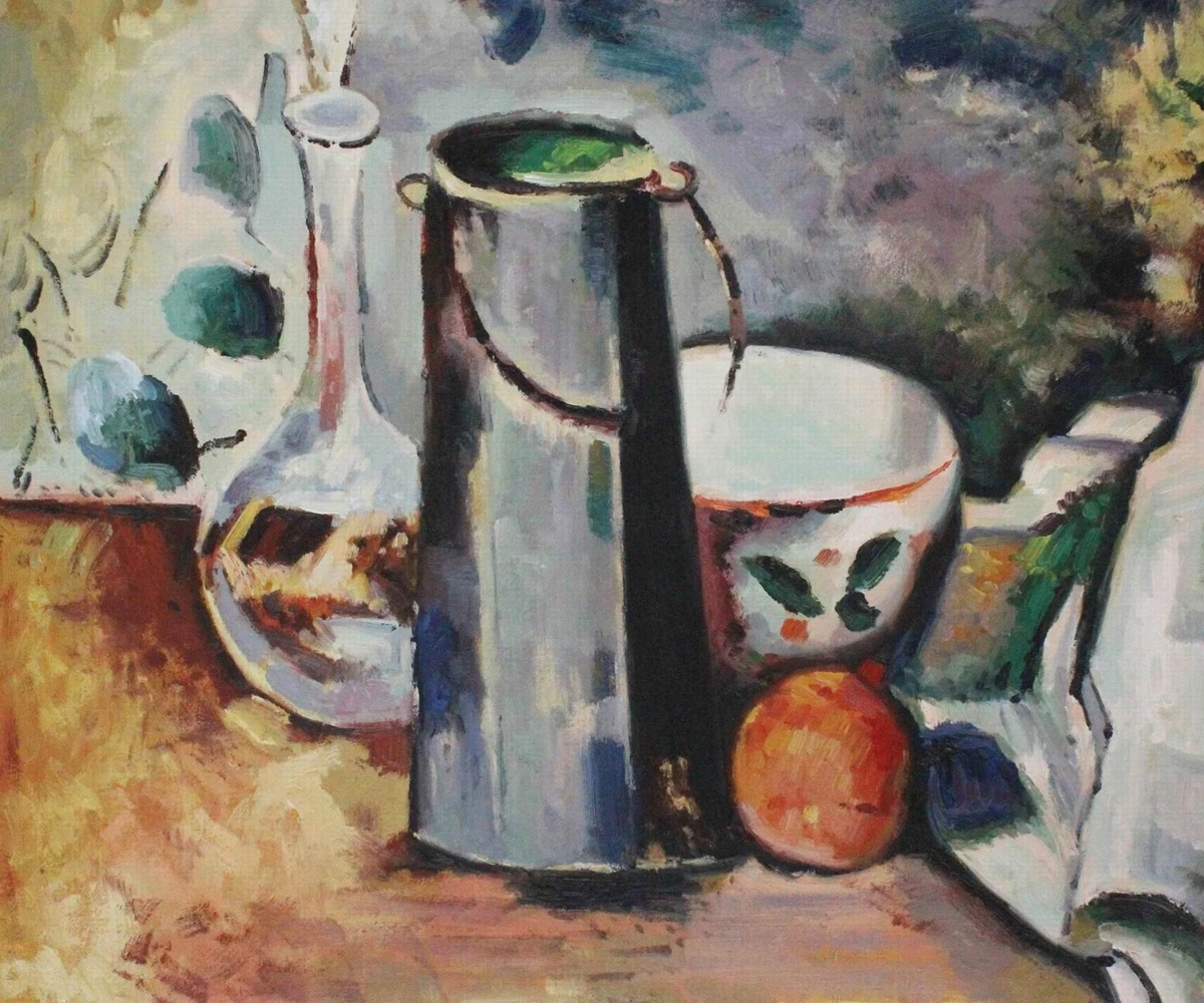 

Paul Cezanne Painting Reproduction Water Pitcher and Decanteur Hand Made Still Life Canvas Arts for Kitchen Dinning Room Decor