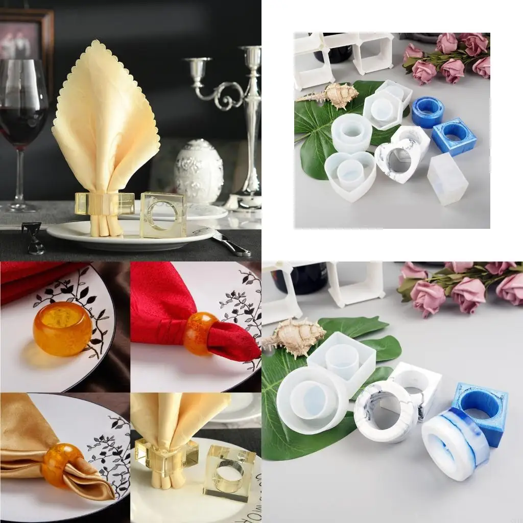 

4x Resin Silicone Mold Jewelry Storage Epoxy Napkin Holder Mold for DIY Craft