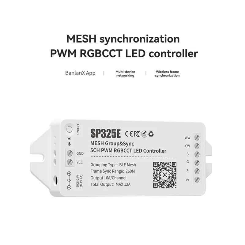 SP325E MESH Networking Synchronous RGBCCT LED Controller LED Strip Multiple Controllers Synchronized Control