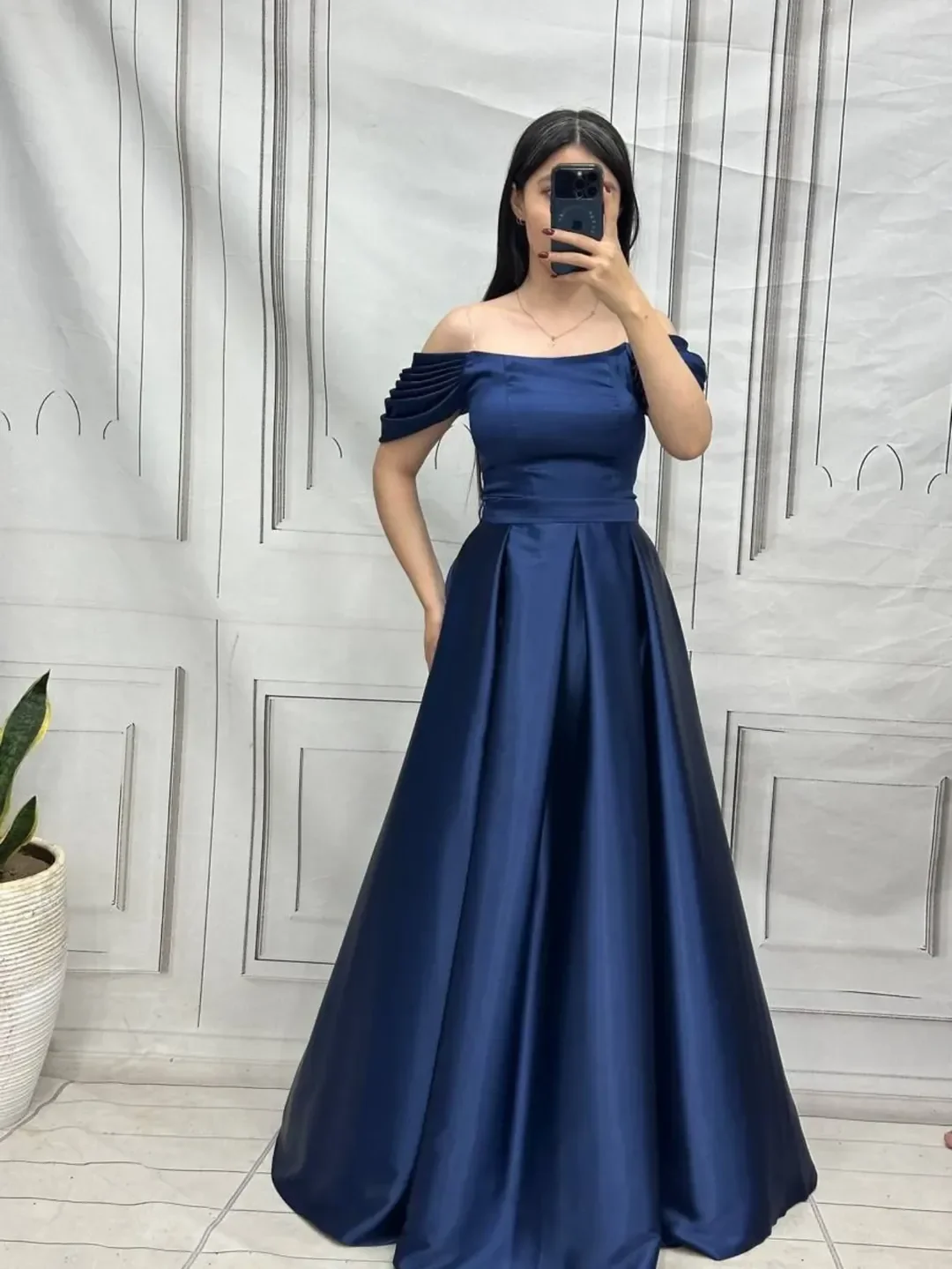 

Aenyrst Customized Satin Evening Party Dresses Woman Elegant A-Line Ruffle Formal Occasion Dresses فساتين سهرة