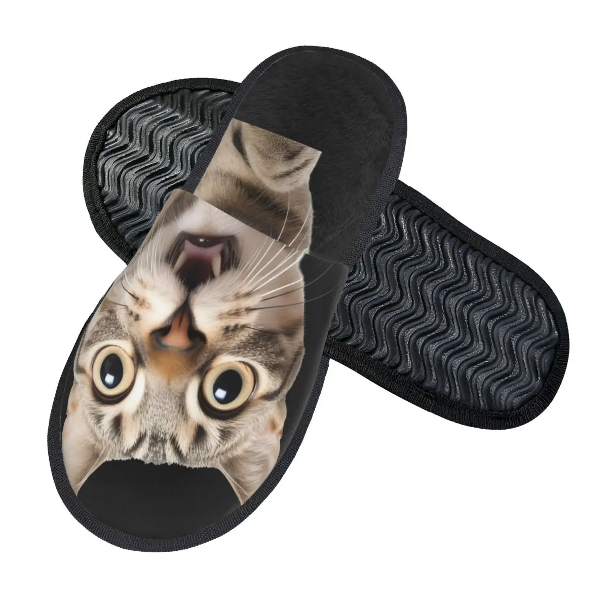 Cute Cat House Slippers Cozy Warm Memory Foam Fluffy Slipper Custom Print Women Indoor Outdoor Shoes