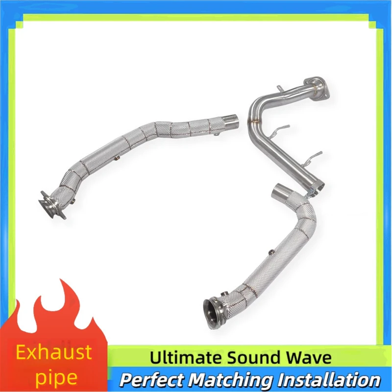 Custom Straight-through Downpipe Exhaust Header for Ford F-150 Raptor Gen 3 3.5TT Insulated Dumppipe Exhaust Pipes Power Upgrade