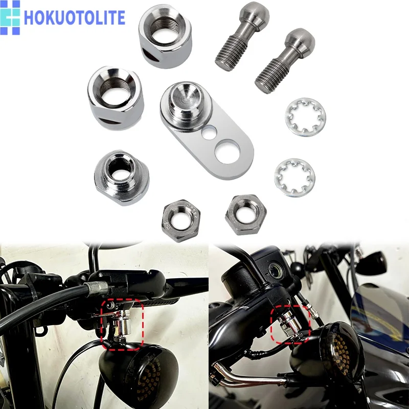 Motorcycle Front Turn Signal Swivel Rotary Assembly Kit For Harley CVO Softail Sportster Dyna Fat Boy Street Bob Low Rider 88-26