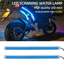 2Pcs Motorcycle Decoration Strip Motor Brake Flowing Light Turn Signal Lamp LED Daytime Running Lights Tail Light DRL Waterproof