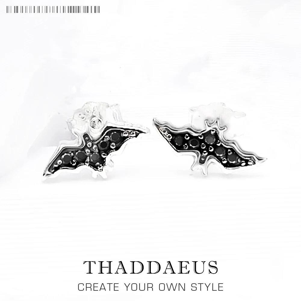 

Ear Studs Moonless Night Bat Summer Brand New Earrings Day-to Day Gift Vintage Style 925 Sterling Silver Jewerly For Women