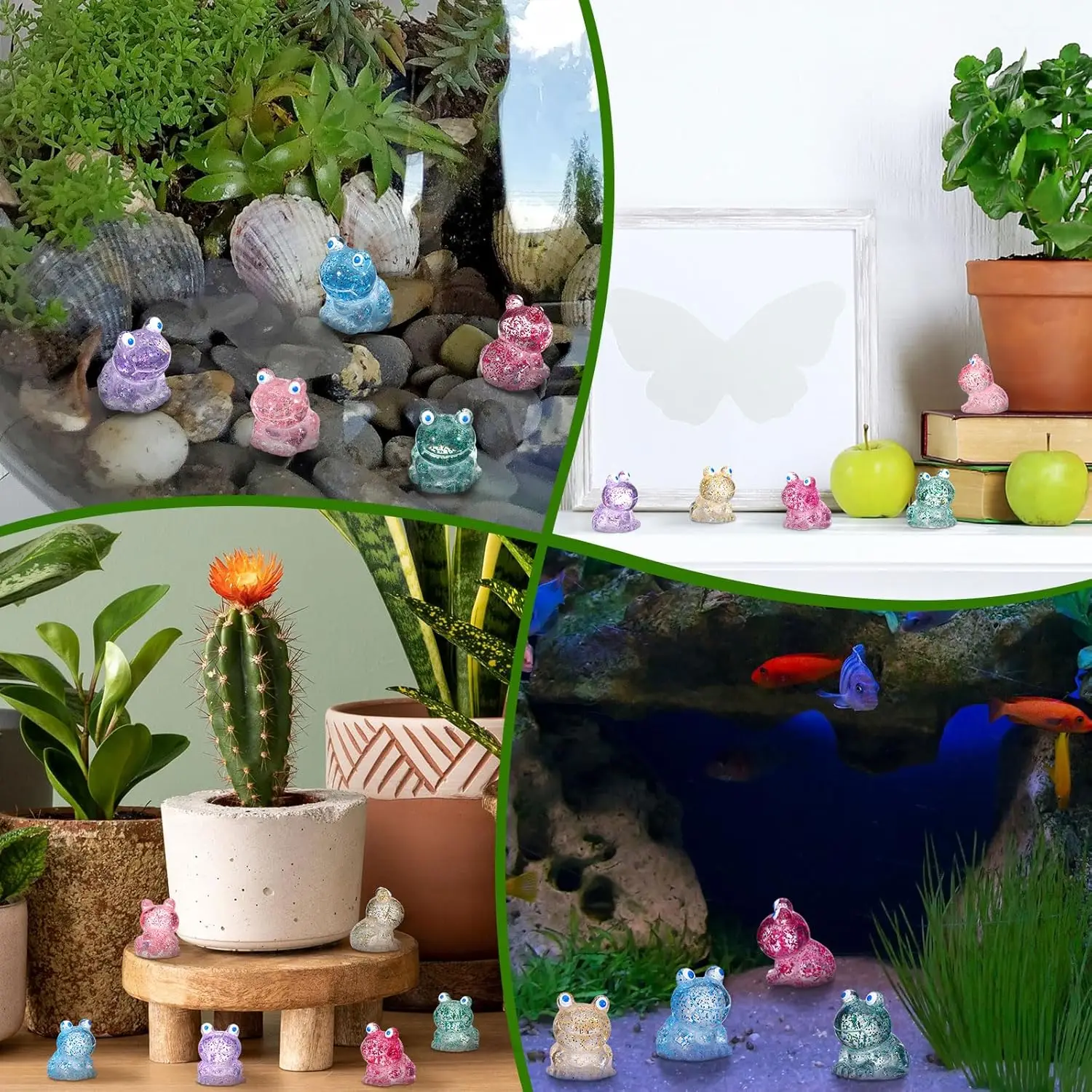 50 قطعة الضفادع الراتنج الصغيرة بريق الضفدع الصغير مصغرة التماثيل الراتنج الصغيرة الحيوانات الضفادع الصغيرة للديكور المنزل Crafts بها بنفسك الحرف حفلة لصالح