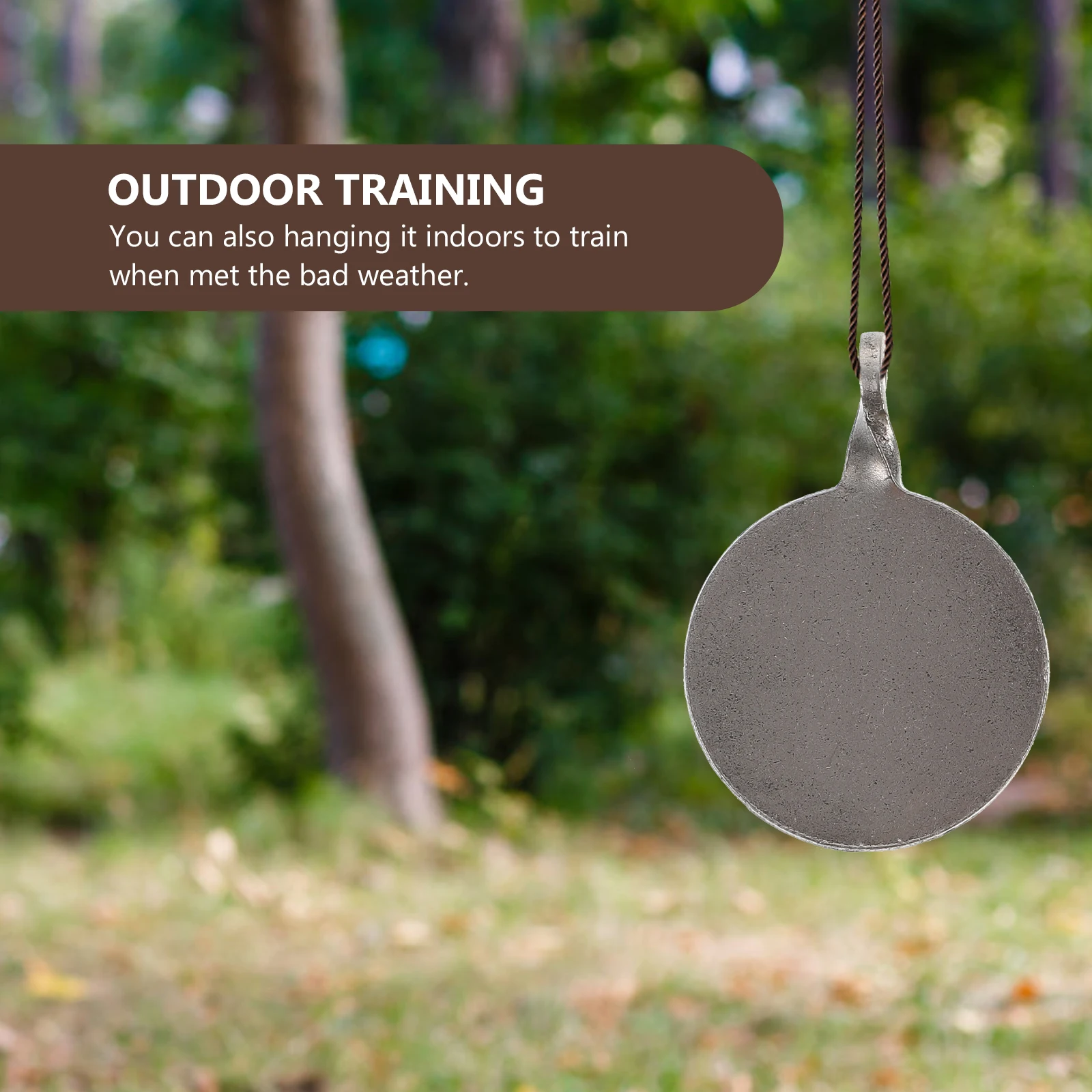 Cibles de tir en acier inoxydable, 3 pièces, cibles d'entraînement suspendues, argent foncé pour la pratique en plein air, précision des exercices