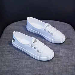 Białe kobiety buty koreański mody przypadkowi mieszkania buty kobieta Sneaker wiosna letnie mokasyny obuwie Choussure Femme Zapatos De Mujer