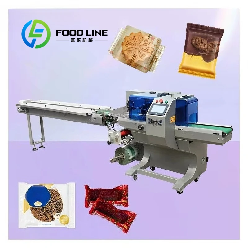 FL-600 Horizontal Flow Bag Automatic Wrap Packing Machine for Soft Tortilla Bread Pillow Packing Machine for Pizza Burrito