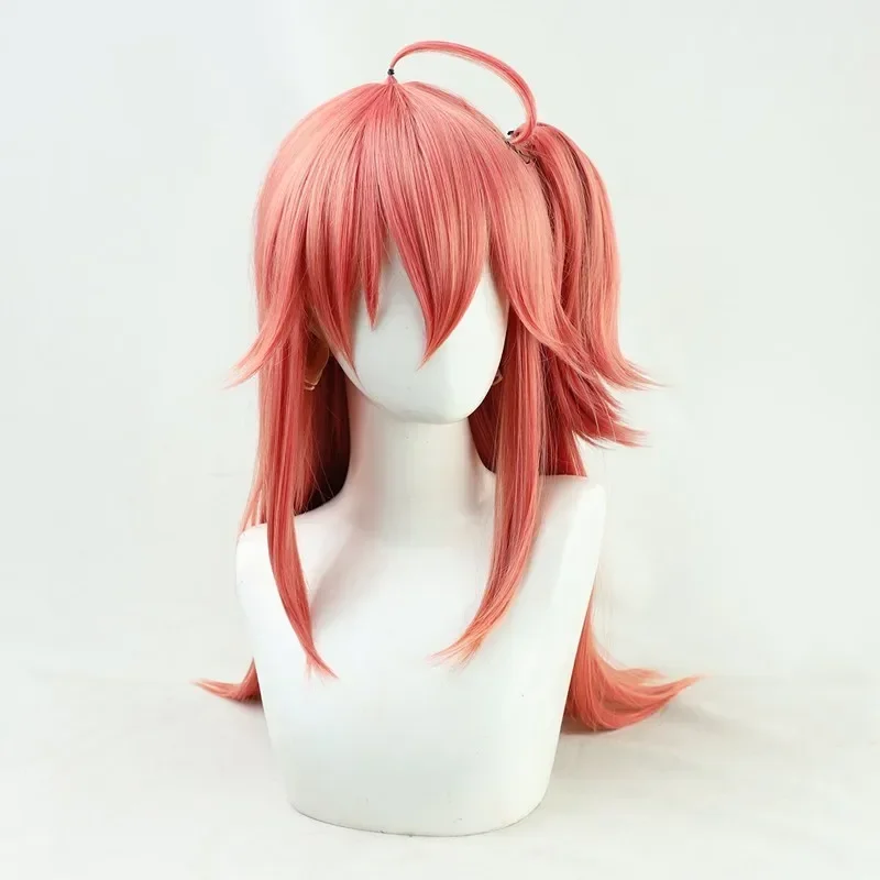 حار VTuber ساكورا ميكو تأثيري حلي شعر مستعار الكبار النساء الشعر الأحمر مقاومة للحرارة بيروكات صناعية الملابس التبعي دعامة الهالوين